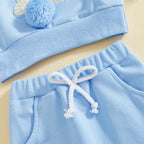 Babamoon Toddler Baby Girl Boy Easter Outfits Set Rabbit Long Sleeve Crew Neck Fuzzy Bunny Tail Embroidery Sweatshirt and Pants Clothing Set 0-3T