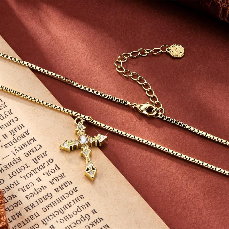 [Launch Sale] ALEXCRAFT Dainty 14K Gold Plated Cross Necklace for Women – Hypoallergenic, Minimalist Pendant, Everyday Wear & Party Jewelry Gift, Valentine’S Day Idea