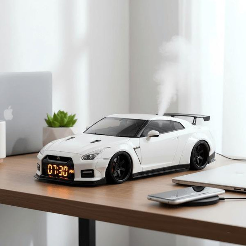 Hypercar Alarm Clock, Realistic Engine & Light Effects, Sports Car Ornament, Sports Car Alarm Clock with Crystal Clear LED Display Screen, the Best Gift for Cars Enthusiasts