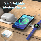 3 in 1 Magnetic Foldable Wireless Charger Charging Station Multi-Device Folding Cell Phone Wireless Charger Gadgets