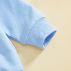 Babamoon Toddler Baby Girl Boy Easter Outfits Set Rabbit Long Sleeve Crew Neck Fuzzy Bunny Tail Embroidery Sweatshirt and Pants Clothing Set 0-3T