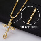 [Launch Sale] ALEXCRAFT Dainty 14K Gold Plated Cross Necklace for Women – Hypoallergenic, Minimalist Pendant, Everyday Wear & Party Jewelry Gift, Valentine’S Day Idea