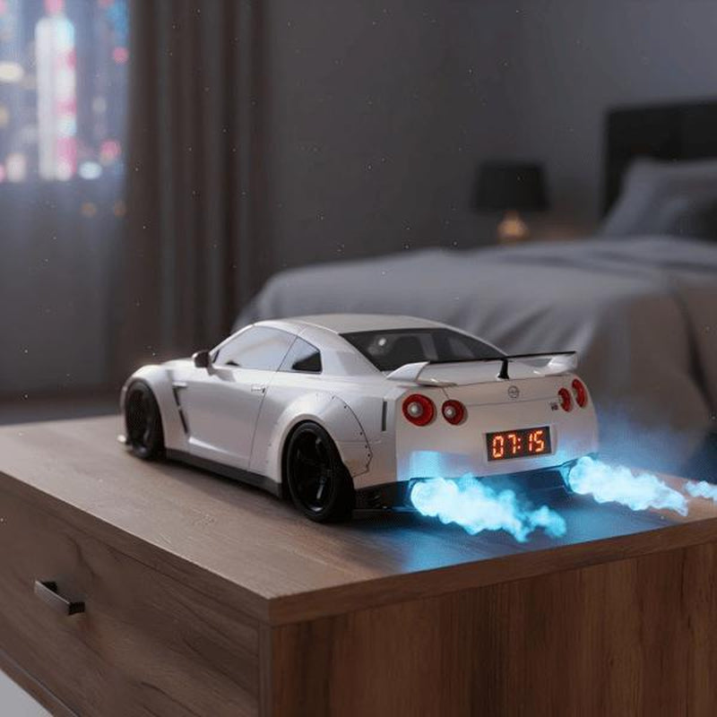 Hypercar Alarm Clock, Realistic Engine & Light Effects, Sports Car Ornament, Sports Car Alarm Clock with Crystal Clear LED Display Screen, the Best Gift for Cars Enthusiasts