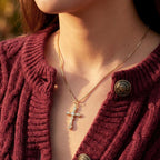 [Launch Sale] ALEXCRAFT Dainty 14K Gold Plated Cross Necklace for Women – Hypoallergenic, Minimalist Pendant, Everyday Wear & Party Jewelry Gift, Valentine’S Day Idea