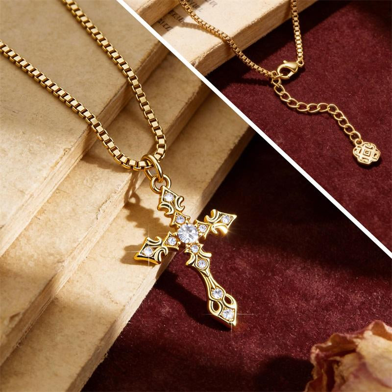 [Launch Sale] ALEXCRAFT Dainty 14K Gold Plated Cross Necklace for Women – Hypoallergenic, Minimalist Pendant, Everyday Wear & Party Jewelry Gift, Valentine’S Day Idea