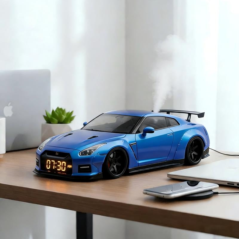 Hypercar Alarm Clock, Realistic Engine & Light Effects, Sports Car Ornament, Sports Car Alarm Clock with Crystal Clear LED Display Screen, the Best Gift for Cars Enthusiasts