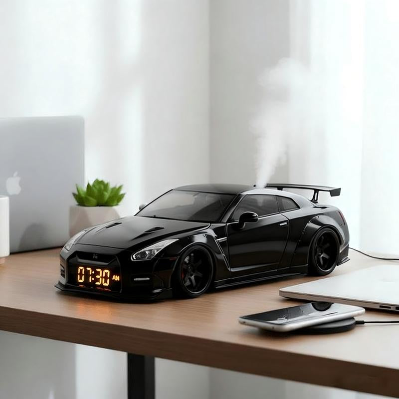 Hypercar Alarm Clock, Realistic Engine & Light Effects, Sports Car Ornament, Sports Car Alarm Clock with Crystal Clear LED Display Screen, the Best Gift for Cars Enthusiasts