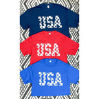 USA Stars Distressed Graphic T-Shirt