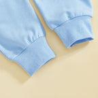 Babamoon Toddler Baby Girl Boy Easter Outfits Set Rabbit Long Sleeve Crew Neck Fuzzy Bunny Tail Embroidery Sweatshirt and Pants Clothing Set 0-3T