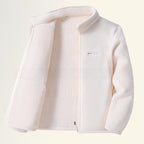 Women'S Fleece-Lined Thickened Polar Fleece Spring Autumn Winter Outdoor Jacket Windproof Warm Stand Collar Inner Sweatshirt Sports Casual